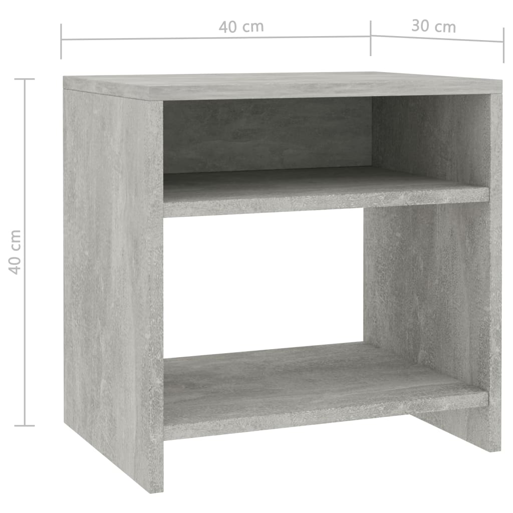 Yöpöydät 2kp betoninharmaa 40x30x40 cm - Sisustajankoti.fi
