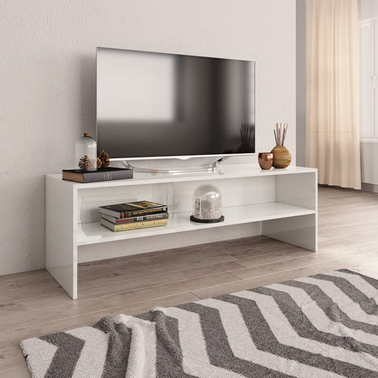 TV-taso korkeakiilto valkoinen 120x40x40 cm - Sisustajankoti.fi