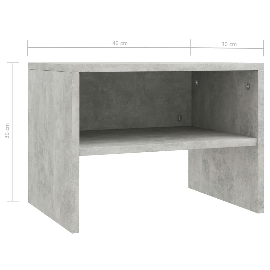 Yöpöydät 2kpl betoninharmaa 40x30x30 cm - Sisustajankoti.fi