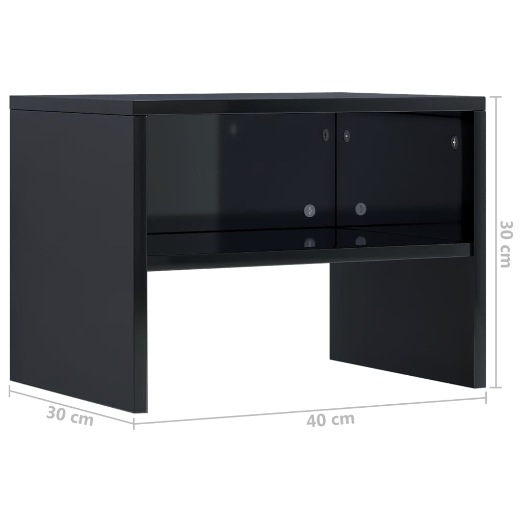 Yöpöydät 2kpl korkeakiilto musta 40x30x30 cm - Sisustajankoti.fi