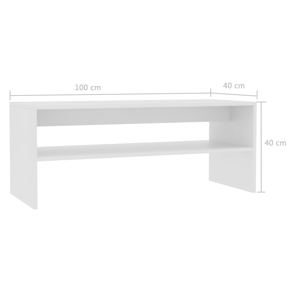 Sohvapöytä valkoinen 100x40x40 cm - Sisustajankoti.fi
