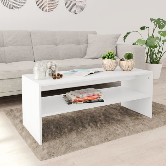 Sohvapöytä valkoinen 100x40x40 cm - Sisustajankoti.fi