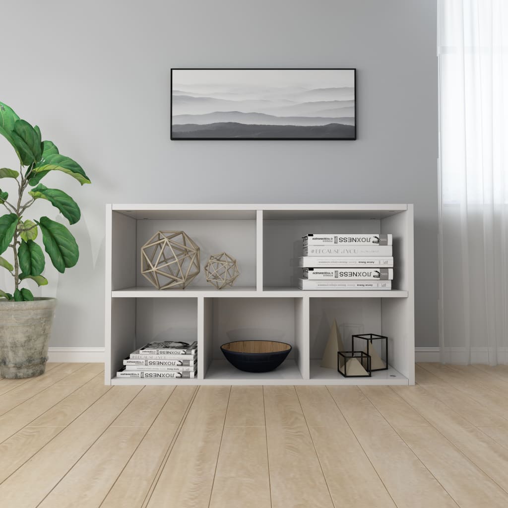 Kirjahylly/senkki korkeakiilto valkoinen 50x25x80 cm - Sisustajankoti.fi