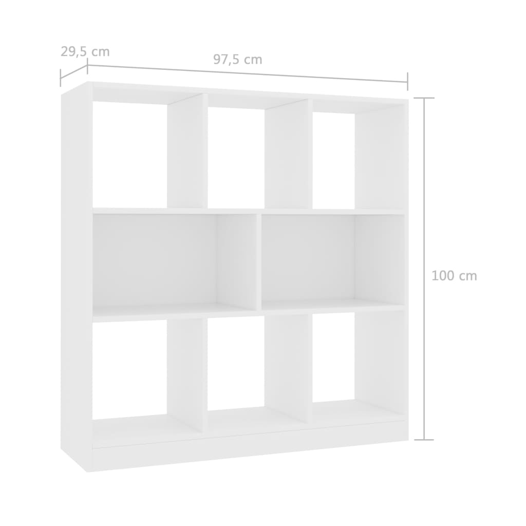 Kirjahylly valkoinen 97,5x29,5x100 cm - Sisustajankoti.fi