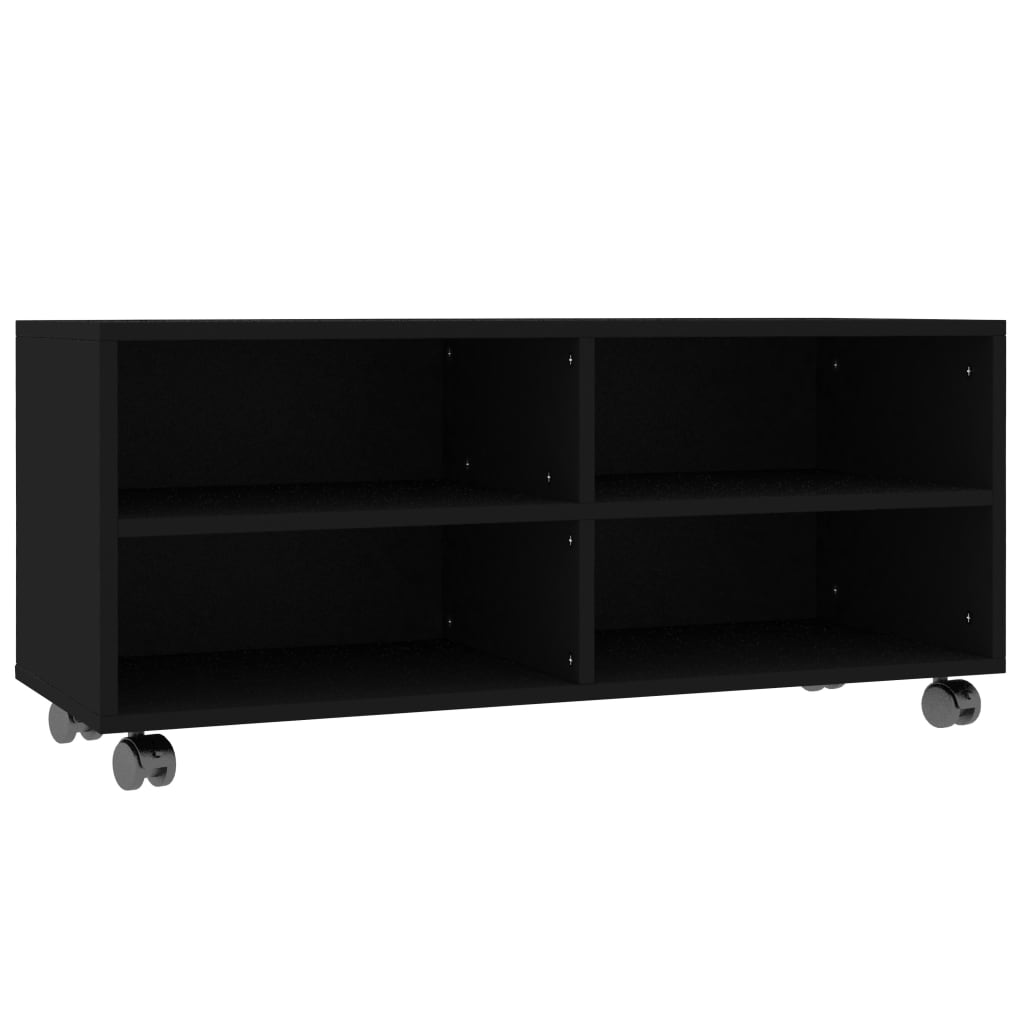 TV-taso rullapyörillä musta 90x35x35 cm - Sisustajankoti.fi