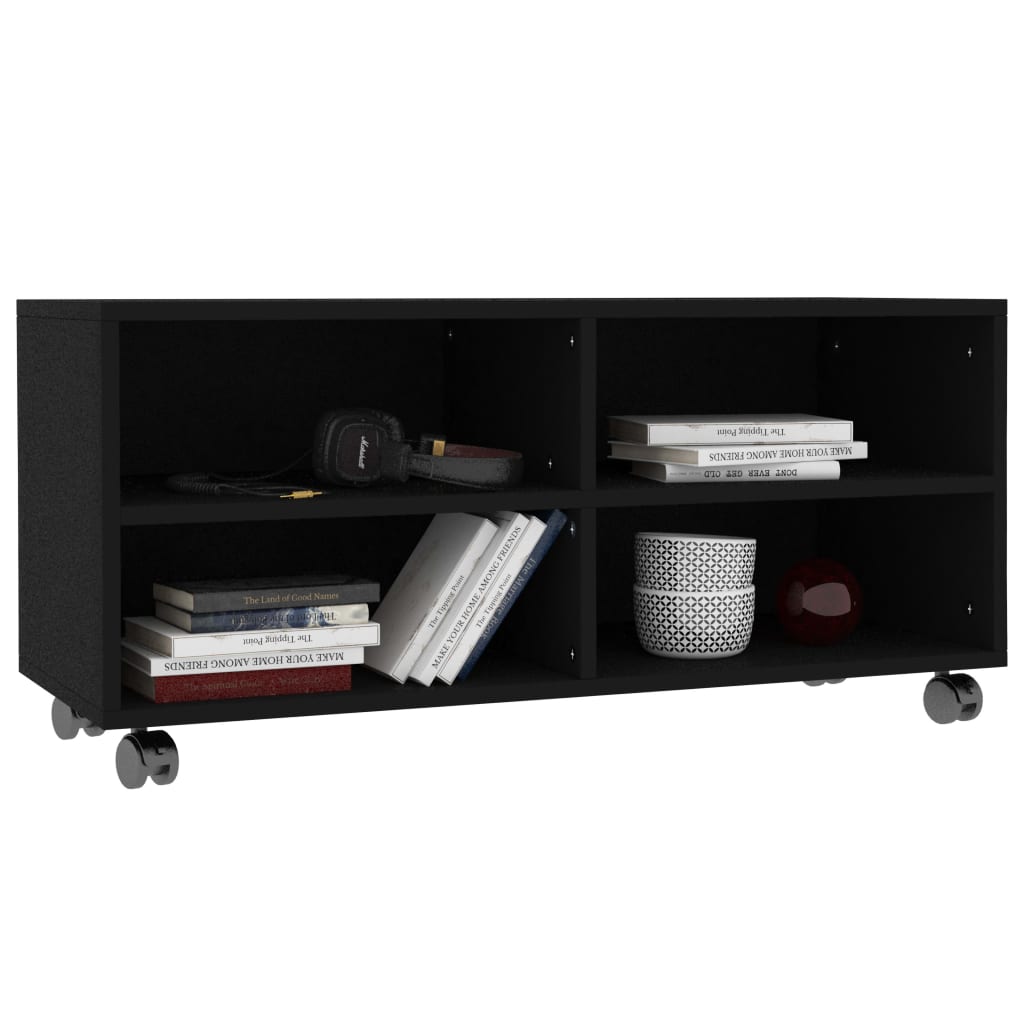 TV-taso rullapyörillä musta 90x35x35 cm - Sisustajankoti.fi
