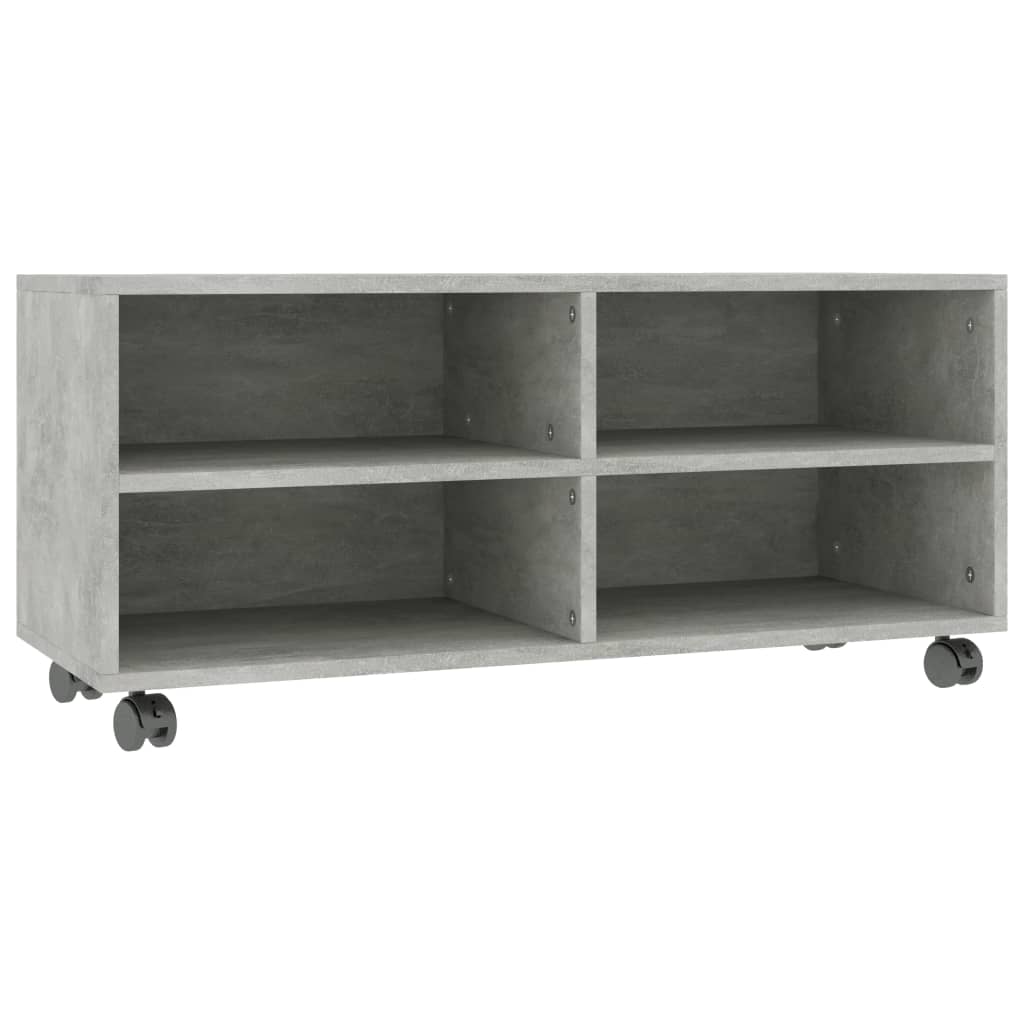 TV-taso rullapyörillä betoninharmaa 90x35x35 cm - Sisustajankoti.fi