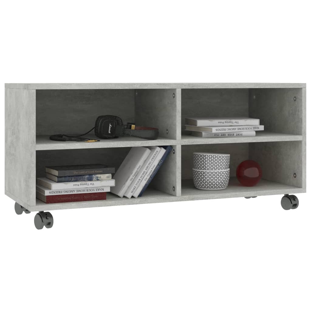 TV-taso rullapyörillä betoninharmaa 90x35x35 cm - Sisustajankoti.fi