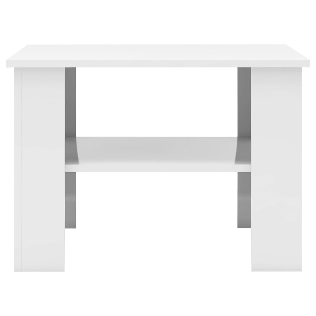 Sohvapöytä korkeakiilto valkoinen 60x60x42 cm - Sisustajankoti.fi