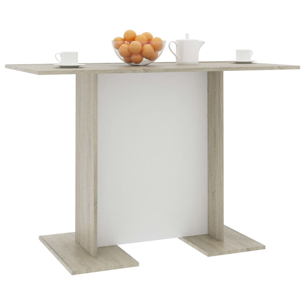 Ruokapöytä valkoinen ja Sonoma-tammi 110x60x75 cm - Sisustajankoti.fi