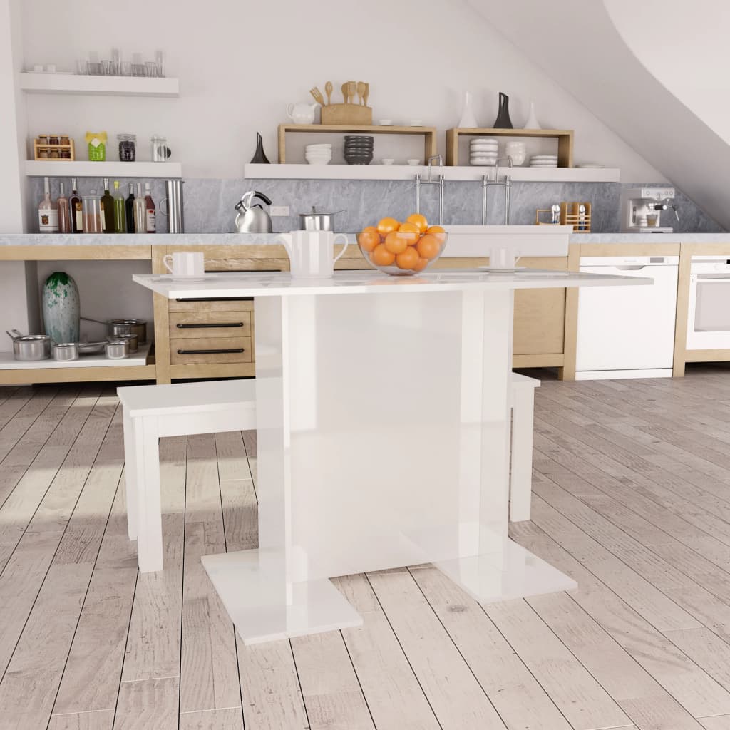 Ruokapöytä korkeakiilto valkoinen 110x60x75 cm - Sisustajankoti.fi