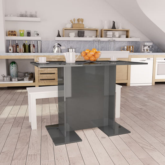 Ruokapöytä korkeakiilto harmaa 110x60x75 cm - Sisustajankoti.fi