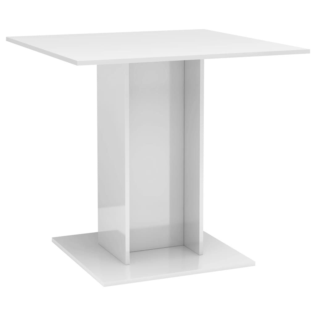 Ruokapöytä korkeakiilto valkoinen 80x80x75 cm - Sisustajankoti.fi