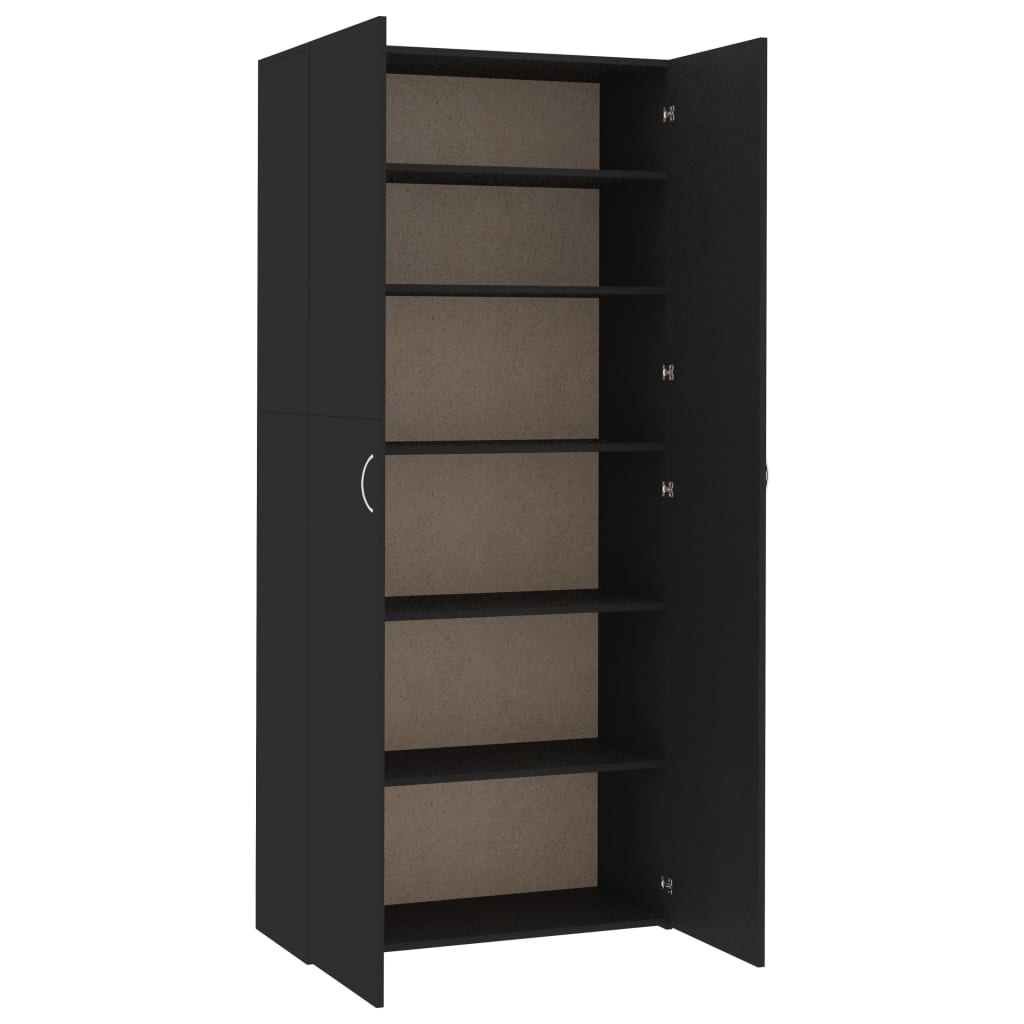 Kenkäkaappi musta 80x35,5x180 cm - Sisustajankoti.fi