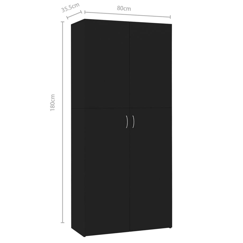 Kenkäkaappi musta 80x35,5x180 cm - Sisustajankoti.fi