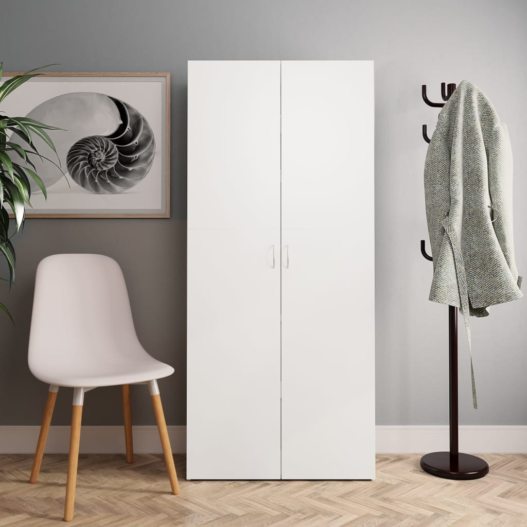 Kenkäkaappi valkoinen ja tammi 80x35,5x180 cm - Sisustajankoti.fi