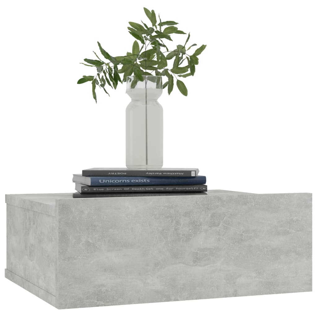 Kelluva yöpöytä betoninharmaa 40x30x15 cm - Sisustajankoti.fi