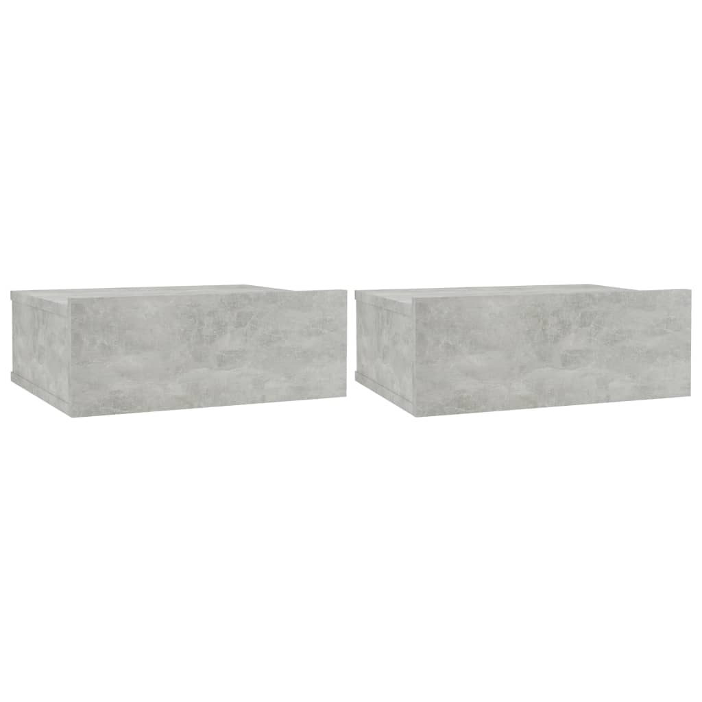 Kelluvat yöpöydät 2 kpl betoninharmaa 40x30x15 cm - Sisustajankoti.fi