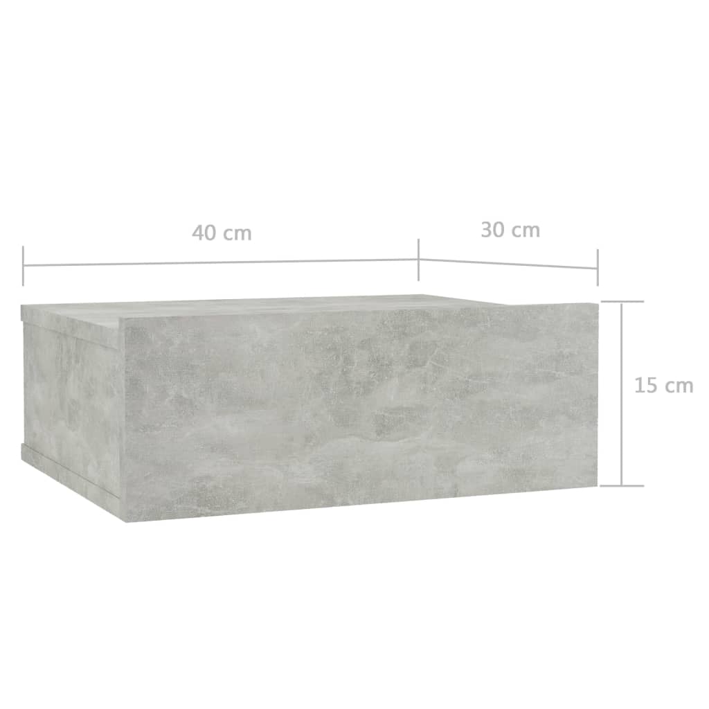 Kelluvat yöpöydät 2 kpl betoninharmaa 40x30x15 cm - Sisustajankoti.fi