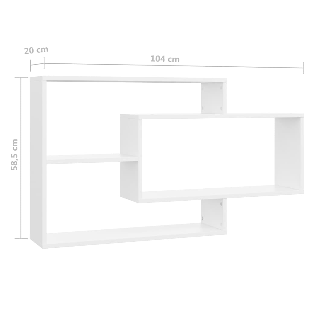 Seinähyllyt valkoinen 104x20x58,5 cm - Sisustajankoti.fi