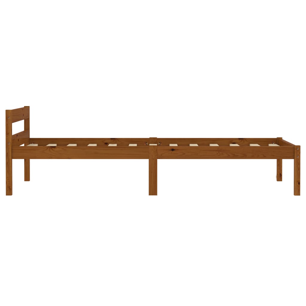 Sängynrunko hunajanruskea täysi mänty 100x200 cm - Sisustajankoti.fi