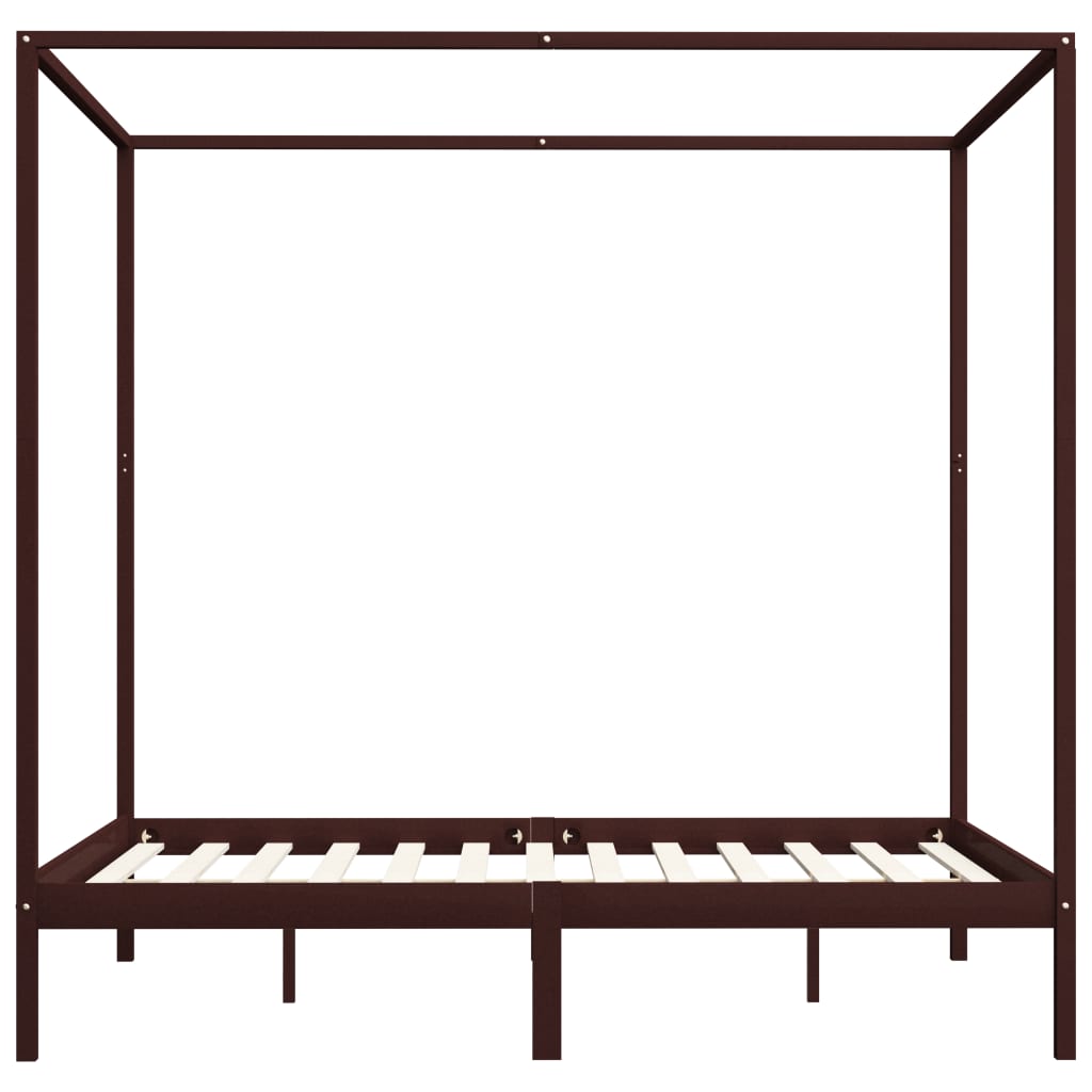 Pylvässänky tummanruskea täysi mänty 160x200 cm - Sisustajankoti.fi