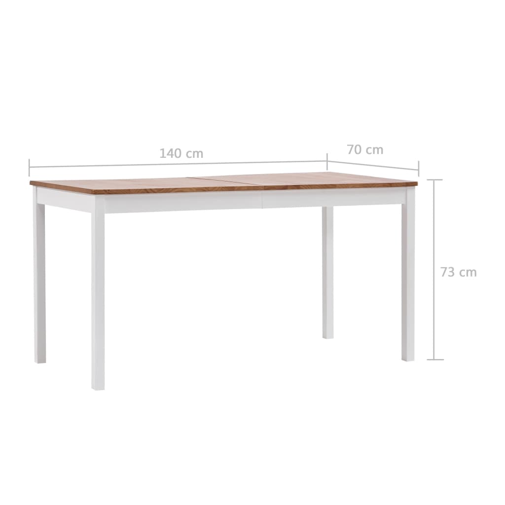 Ruokapöytä valkoinen ja ruskea 140x70x73 cm mänty - Sisustajankoti.fi