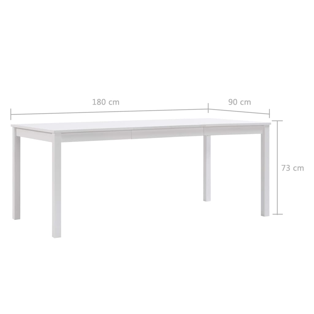 Ruokapöytä valkoinen 180x90x73 cm mänty - Sisustajankoti.fi