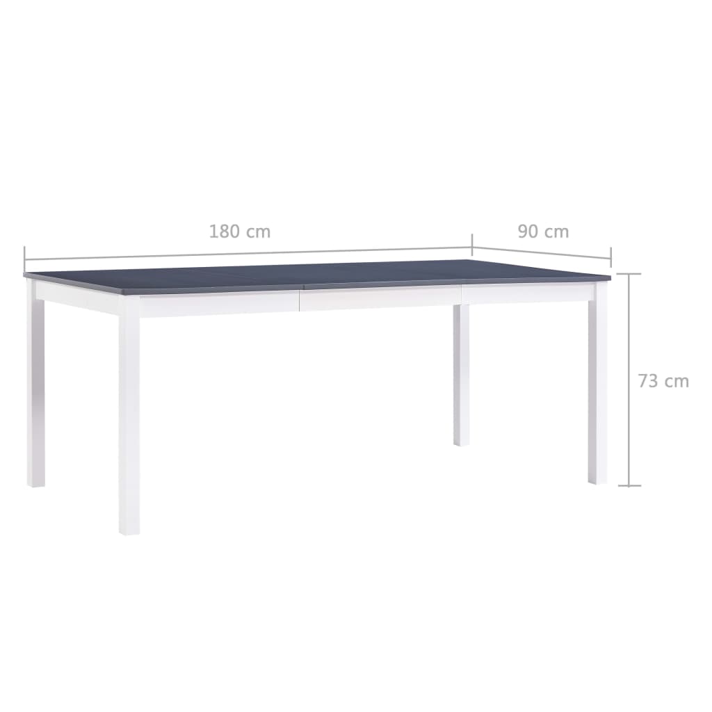 Ruokapöytä valkoinen ja harmaa 180x90x73 cm mänty - Sisustajankoti.fi