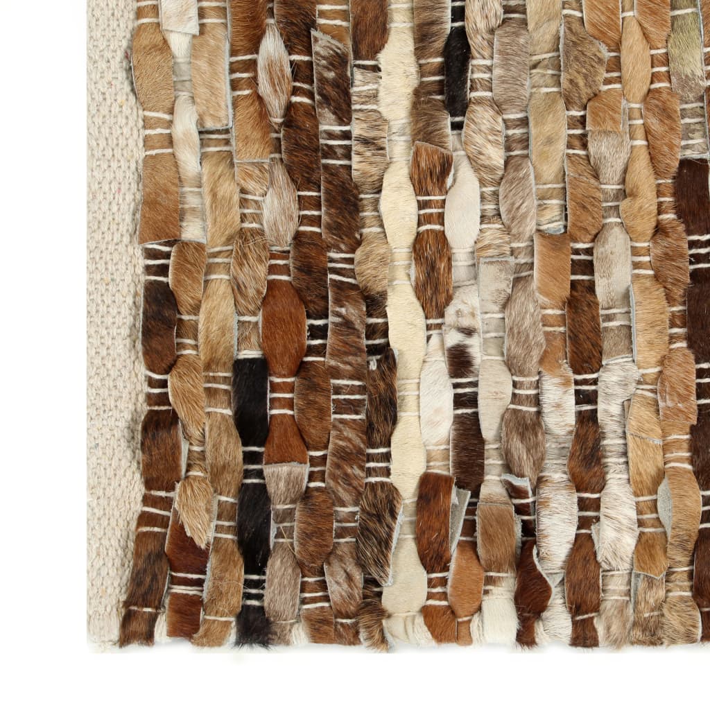 Matto aito karvapeitteinen nahka 160x230 cm ruskea/valkoinen - Sisustajankoti.fi