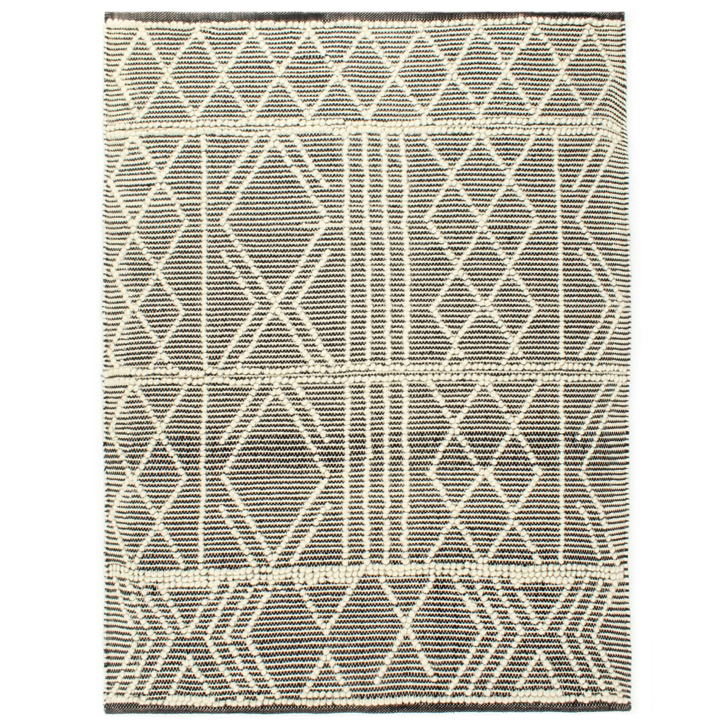 Matto käsinkudottu villa 80x150 cm mustavalkoinen - Sisustajankoti.fi