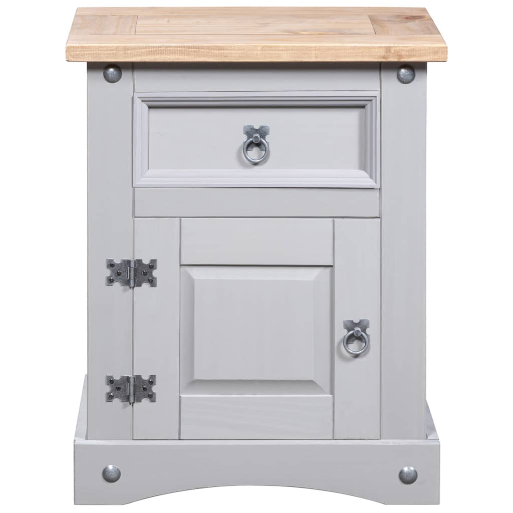 Yöpöytä Meksikon mänty Corona-sarja harmaa 53x39x67 cm - Sisustajankoti.fi