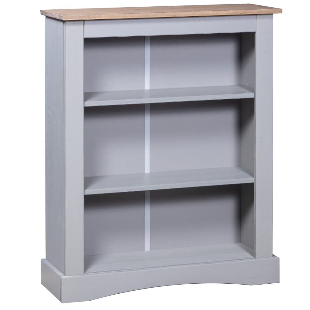 Kirjahylly 3 tasoa Meksikon mänty Corona harmaa 81x29x100 cm - Sisustajankoti.fi