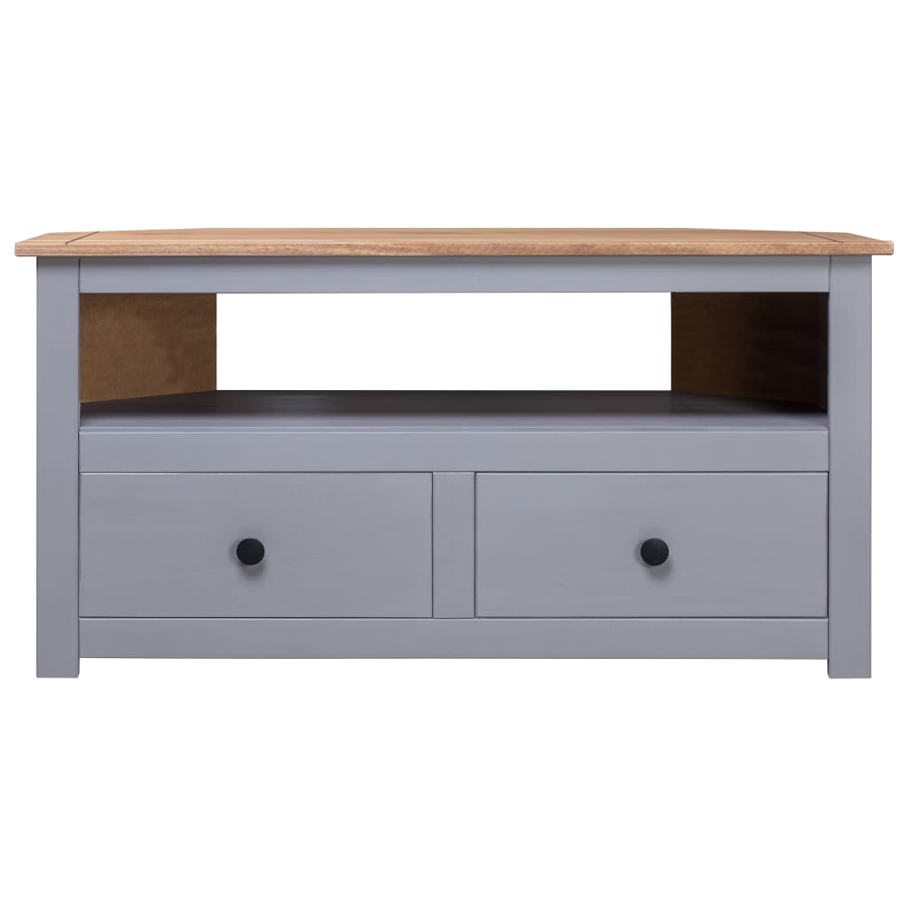 TV-kulmataso harmaa 93x49x49 cm täysi mänty Panama-sarja - Sisustajankoti.fi
