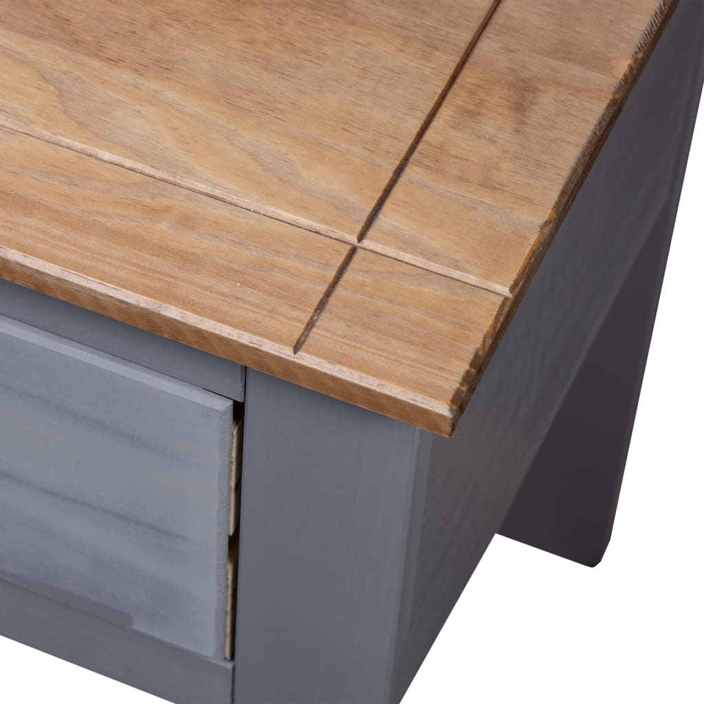 Yöpöytä harmaa 46x40x57 cm mänty Panama-sarja - Sisustajankoti.fi