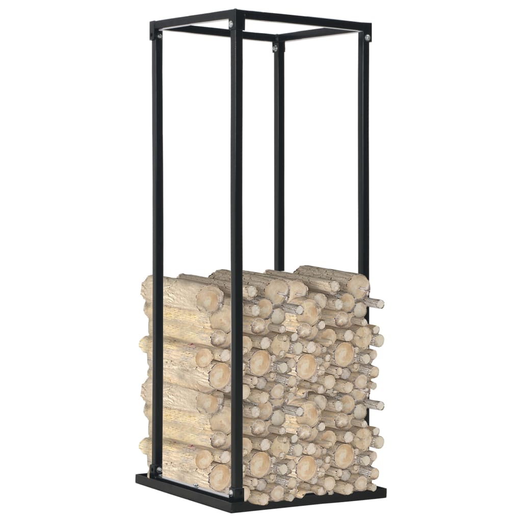 Polttopuuteline alustalla musta 37x37x113 cm teräs - Sisustajankoti.fi