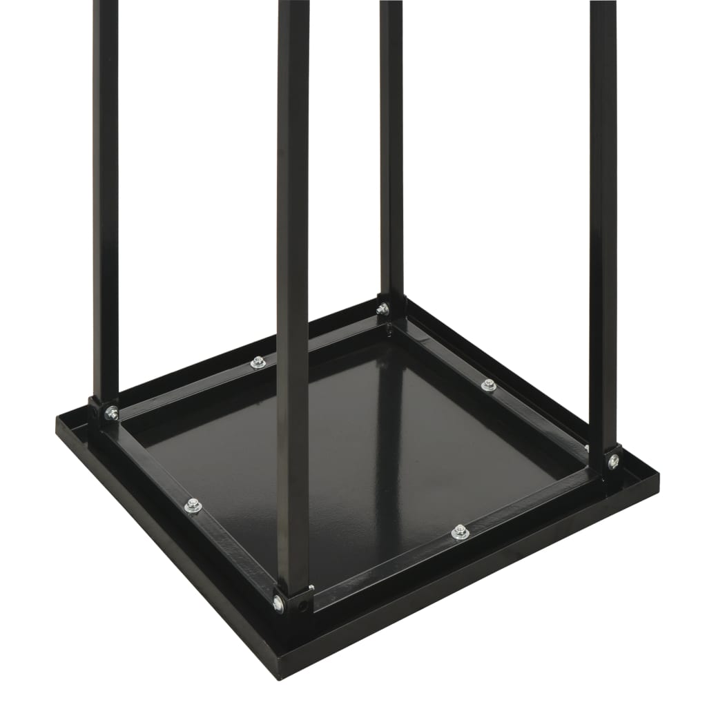 Polttopuuteline alustalla musta 37x37x113 cm teräs - Sisustajankoti.fi