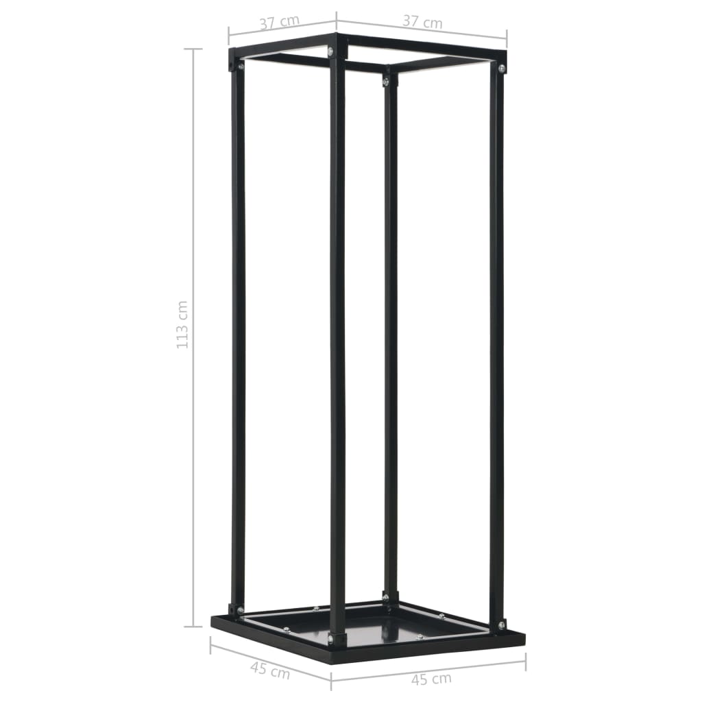 Polttopuuteline alustalla musta 37x37x113 cm teräs - Sisustajankoti.fi