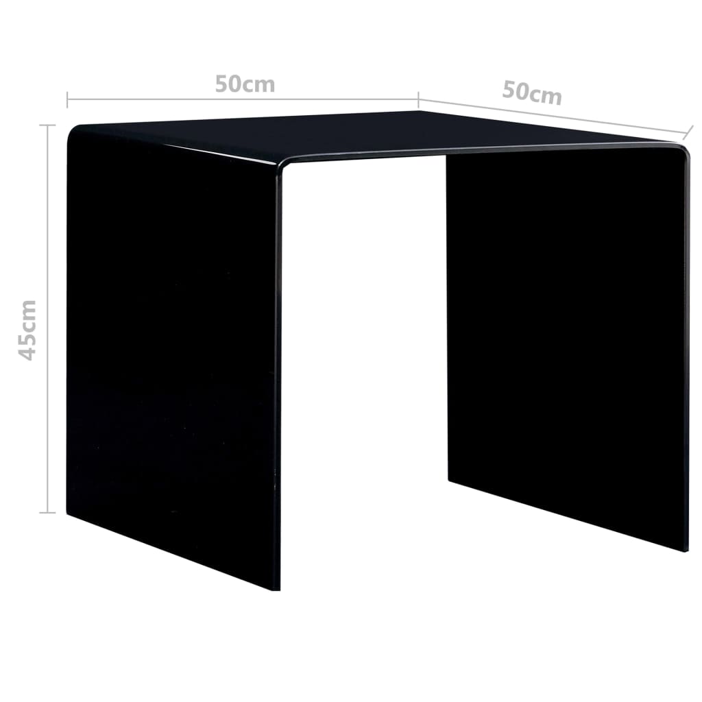 Sohvapöytä musta 50x50x45 cm karkaistu lasi - Sisustajankoti.fi