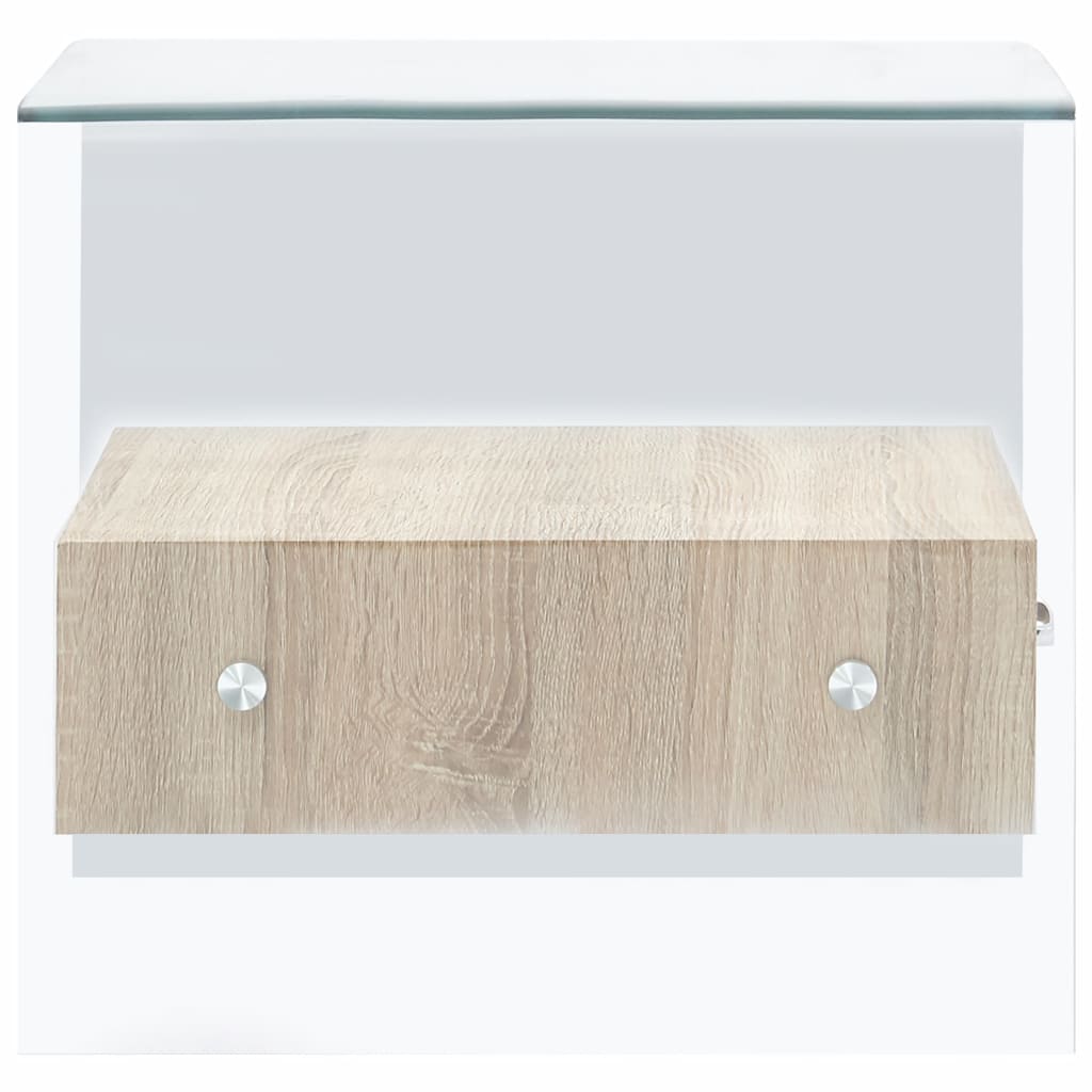 Sohvapöytä laatikolla 50x50x45 cm karkaistu lasi - Sisustajankoti.fi