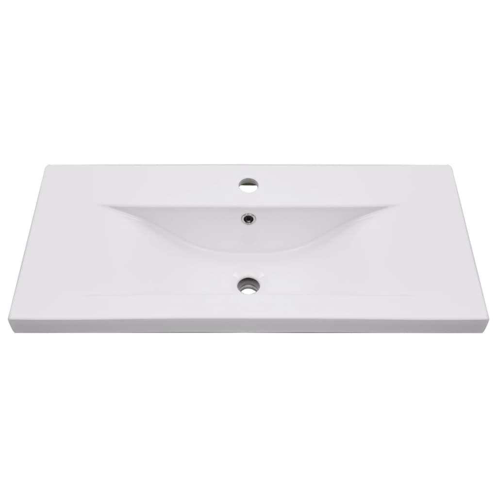 Sisäänrakennettu pesuallas 81x39,5x18,5 cm keraaminen valkoinen - Sisustajankoti.fi