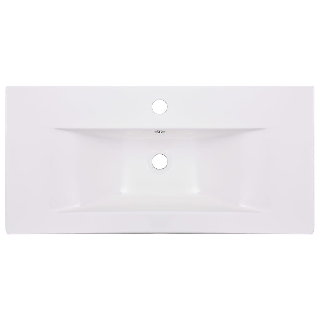 Sisäänrakennettu pesuallas 81x39,5x18,5 cm keraaminen valkoinen - Sisustajankoti.fi