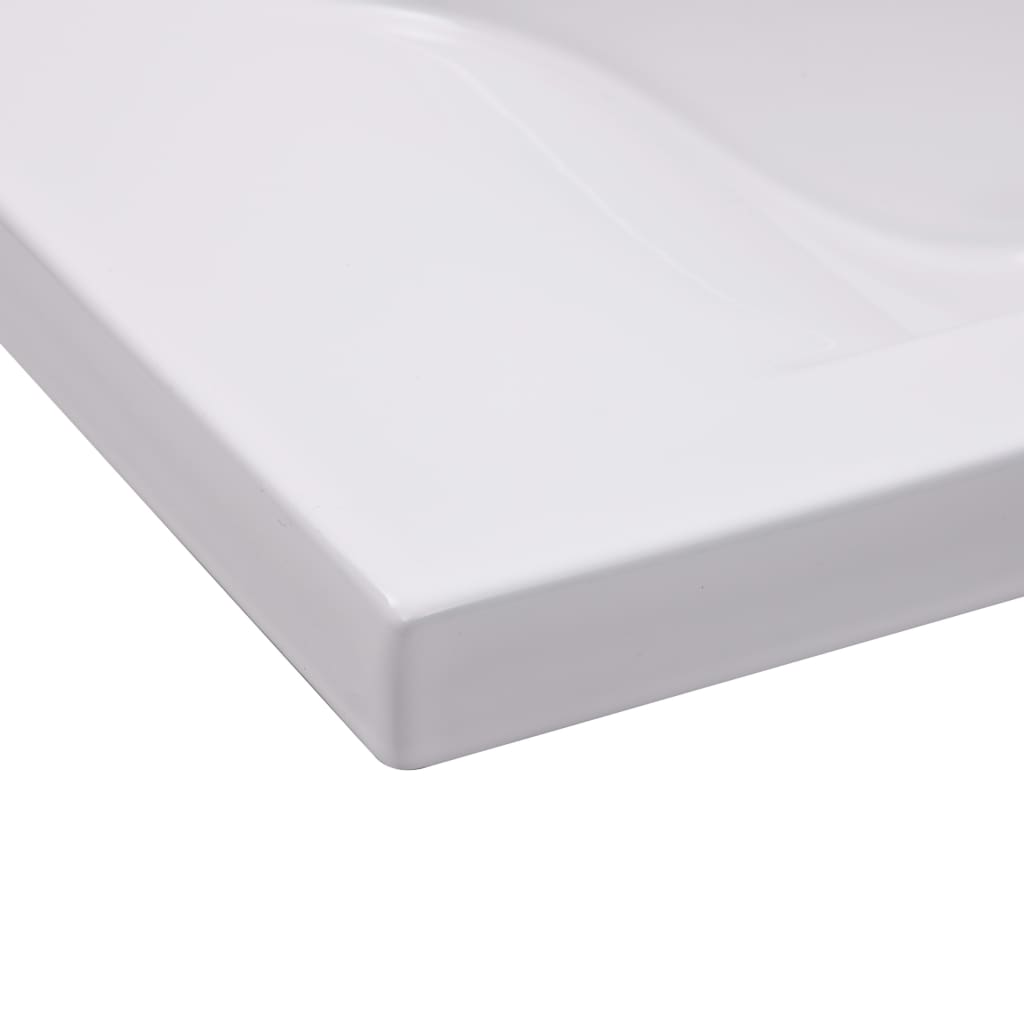 Sisäänrakennettu pesuallas 81x39,5x18,5 cm keraaminen valkoinen - Sisustajankoti.fi