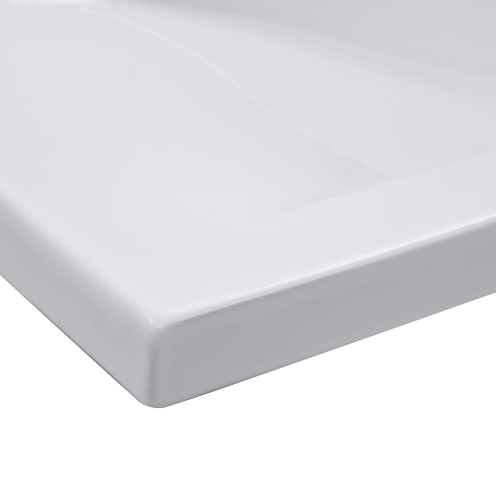 Sisäänrakennettu pesuallas 101x39,5x18,5cm keraaminen valkoinen - Sisustajankoti.fi