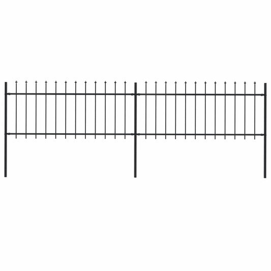 Puutarha-aita keihäänkärjillä 3,4x0,8 m teräs musta - Sisustajankoti.fi