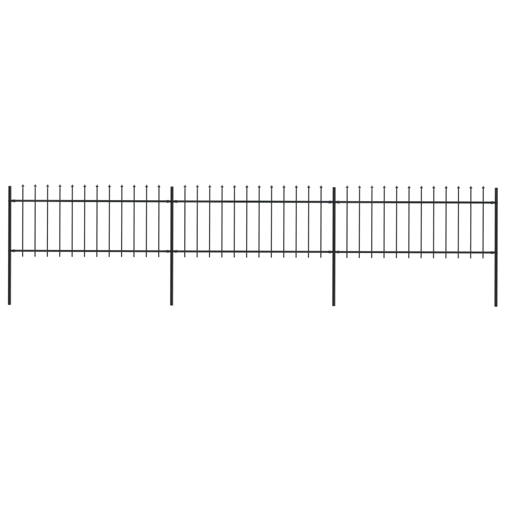 Puutarha-aita keihäänkärjillä 5,1x0,8 m teräs musta - Sisustajankoti.fi