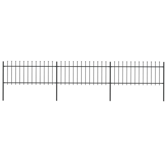 Puutarha-aita keihäänkärjillä 5,1x0,8 m teräs musta - Sisustajankoti.fi