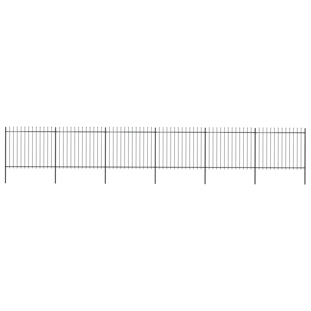Puutarha-aita keihäänkärjillä 10,2x1,5 m teräs musta - Sisustajankoti.fi