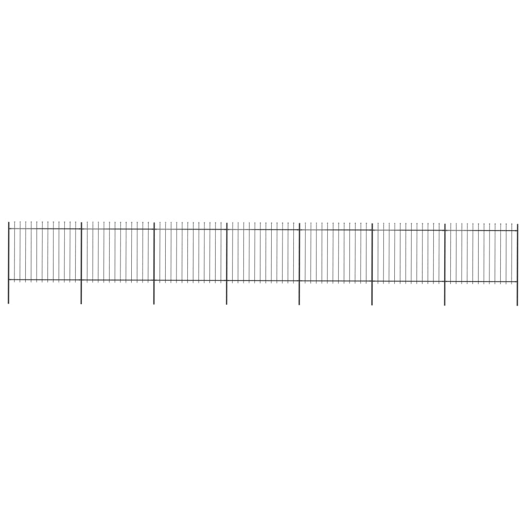 Puutarha-aita keihäänkärjillä 11,9x1,5 m teräs musta - Sisustajankoti.fi