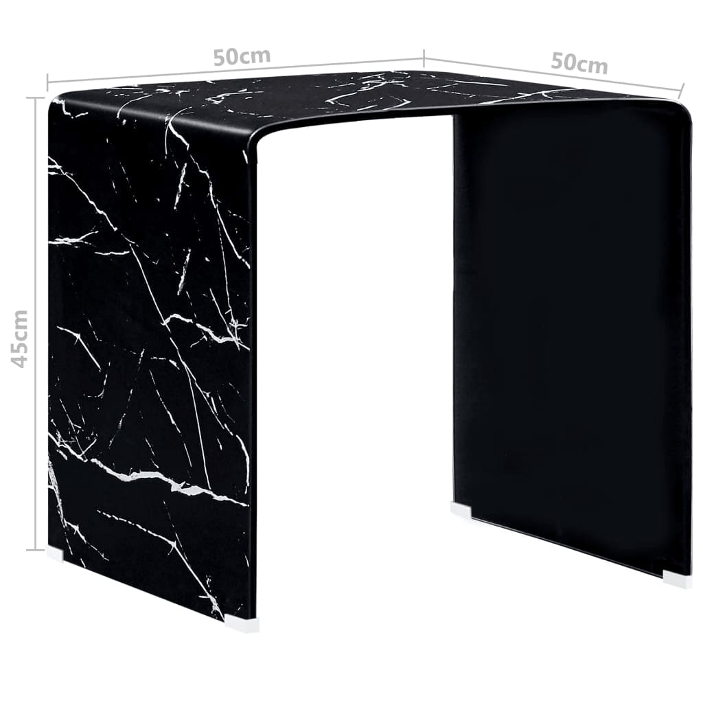 Sohvapöytä musta marmori 50x50x45 cm karkaistu lasi - Sisustajankoti.fi